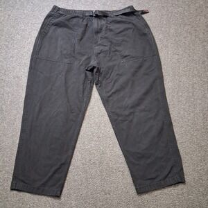 Gramicci Loose Tapered Pants Mens XL Black Cotton Twill Belted Climbing Trousers